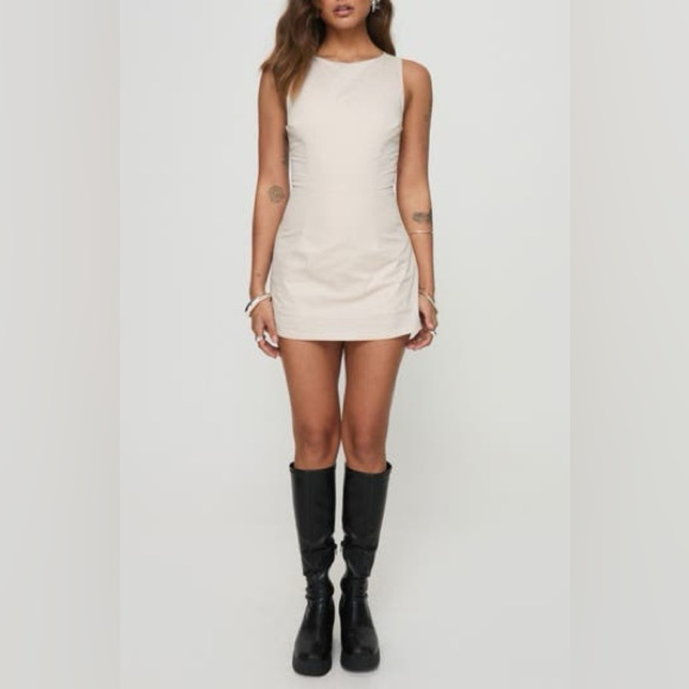 Princess Polly Cream Sleeveless Mini Romper